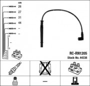 Комплект високовольтних дротів запалювання RC-RN1205 NGK 44338