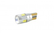 Светодиодная лампа Zax LED T10 (W5W) CAN 5730 4SMD + 2SMD Lens White (Белый)