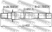Приводной вал (полуось) FEBEST 1212-IX35MT5
