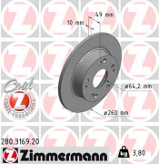 Тормозной диск ZIMMERMANN 280.3169.20
