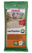Серветки для шкіри авто Sonax Leder Pflege Tucher 415600 (20х18см)
