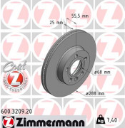 Тормозной диск ZIMMERMANN 600.3209.20