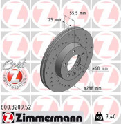 Тормозной диск ZIMMERMANN 600.3209.52