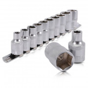 Набор торцевых головок 1/2'' 8-19мм (на планке) Intertool ET-6012 (10шт)