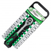 Набор торцевых головок 3/8'' 6-24мм с трещоткой Intertool ET-6020 (20шт)