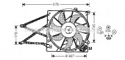 Вентилятор охлаждения радиатора AVA COOLING OL7524