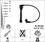 Комплект высоковольтных проводов зажигания RC-HD1206 NGK 44332