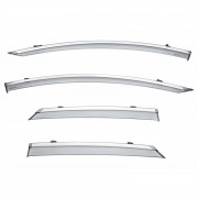 Вітровики (дефлектори вікон) з хромом Lincoln MKZ (2014-2020) WELLvisors 3-847LC004 (комплект 4шт)