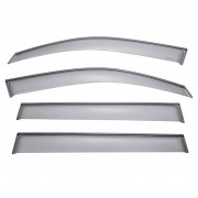 Дефлекторы окон (ветровики) с хромом на Toyota Highlander 2 (XU40) 2008-2013 WELLvisors 3-847TY030 (комплект 4шт)