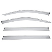 Дефлекторы окон (ветровики) с хромом на Volkswagen Tiguan (2018+) WELLvisors 3-847VW016 (комплект 4шт)