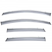 Дефлекторы окон (ветровики) с хромом на Toyota Venza (AV10) 2009-2015 WELLvisors 3-847TY036 (комплект 4шт)