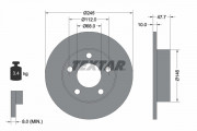 Тормозной диск TEXTAR 92088503
