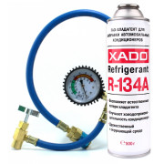Набор для дозаправки автокондиционера Xado (газ-хладагент / фреон R-134а + тест-коннектор нового образца)
