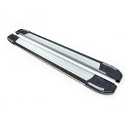 Боковые пороги (подножки) Citroen Nemo / Fiat Fiorino, Qubo / Peugeot Bipper (2008+) Erkul Rainbow Black brr007+raib193 (2шт)