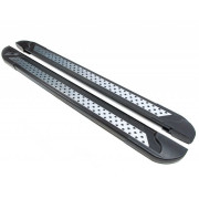 Боковые пороги (подножки) Fiat Doblo 1 (2005+) Erkul Vision New Black brr010+vsn183 / brr010+vsn223 (2шт)