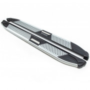 Боковые пороги (подножки) Kia Sportage 3 (SL) / Hyundai ix35 (LM) 2010-2015 Erkul Mevsim Grey brr024+mvs173 (2шт)