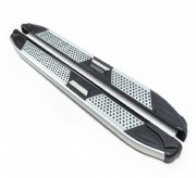 Бічні пороги (підніжки) Mitsubishi L200 4 (2006-2015) / Fiat Fullback (2016+) Erkul Mevsim Grey brr049+mvs183 (2шт)