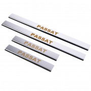 Накладки на пороги для Volkswagen Passat СС (2008+), B6 (2006-2012), B7 (2012-2015), B8 (2015+) Carmos car300144 (комплект 4шт)