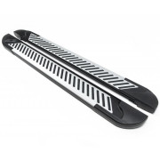 Боковые пороги (подножки) Nissan Pathfinder 3 (R51) 2005-2014, Patrol 5 (Y61) 1997-2011 Erkul Line brr053+lin173 (2шт)