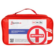 Аптечка автомобільна АМА-1 Попутчик 02-010-М (до 9 осіб) у м'якому футлярі