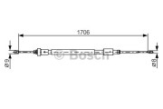 Трос стоянкового (ручного) гальма BOSCH 1987482316
