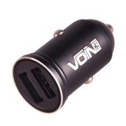Автомобільний зарядний пристрій з двома USB-портами Voin Fast Charger C-31203BK