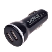 Автомобільний зарядний пристрій з двома USB-портами Voin Car Charger C-2023BK / C-2023W