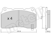 Колодки гальмівні METELLI 22-0288-8