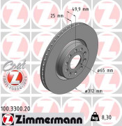 Тормозной диск ZIMMERMANN 100.3300.20