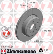 Тормозной диск ZIMMERMANN 150.3484.20