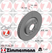Тормозной диск ZIMMERMANN 200.2534.20