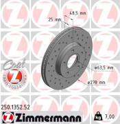 Тормозной диск ZIMMERMANN 250.1352.52