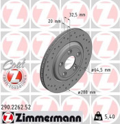 Тормозной диск ZIMMERMANN 290.2262.52
