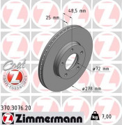 Тормозной диск ZIMMERMANN 370.3076.20