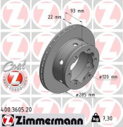 Тормозной диск ZIMMERMANN 400.3605.20