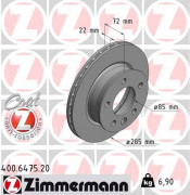 Тормозной диск ZIMMERMANN 400.6475.20