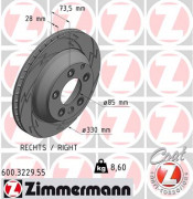 Тормозной диск ZIMMERMANN 600.3229.55