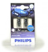 Комплект світлодіодів Philips Vision WBT10 (T10 / W5W) 12935LEDX2 6700K