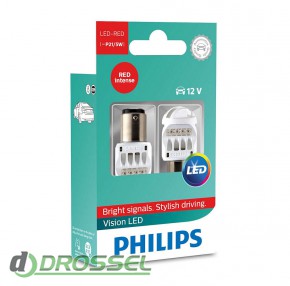 Philips Vision LED (P21/5W / BAY15D) 12836REDX2