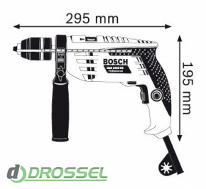 Линейные размеры Bosch GSB 1600 RE Professional