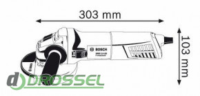 Размеры шлифмашины Bosch GWS 11-125 Professional (060179D002)