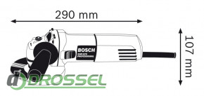 Размеры шлифмашины Bosch GWS 670 Professional (0601375606)