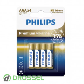  Philips LR03 AAA Premium Alkaline (LR03M4B/10)