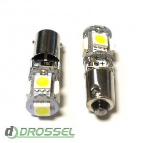   LED T4W (BA9S) CAN 5050 5SMD White ()_4