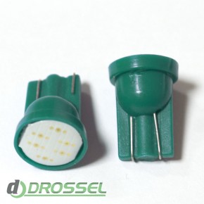   LED T10 (W5W) COB 1PC 6 chip Green ()_