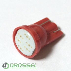   LED T10 (W5W) COB 1PC 6 chip Red ()