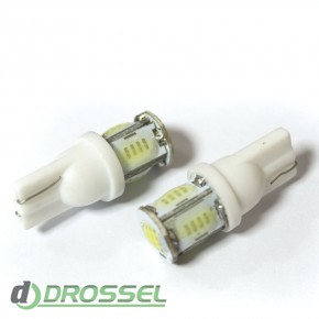   LED T10 (W5W) COB 5PCS 24 chip White ()_